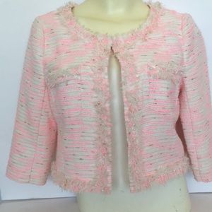 Lilly Pulitzer Pink and Cream Tweed Blazer